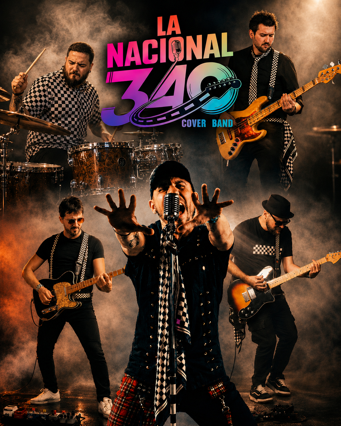 La Nacional 340 en directo: los cinco componentes de la banda